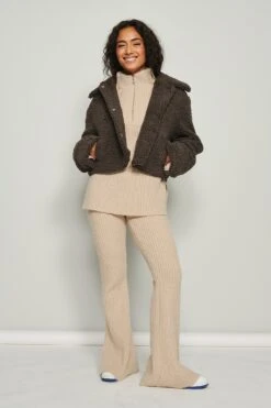 NA-KD Short Fluffy Teddy Jacket -Na-Kd nakd short fluffy teddy jacket 1100 005435 0765 03c