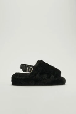 Slingback Teddy Slippers