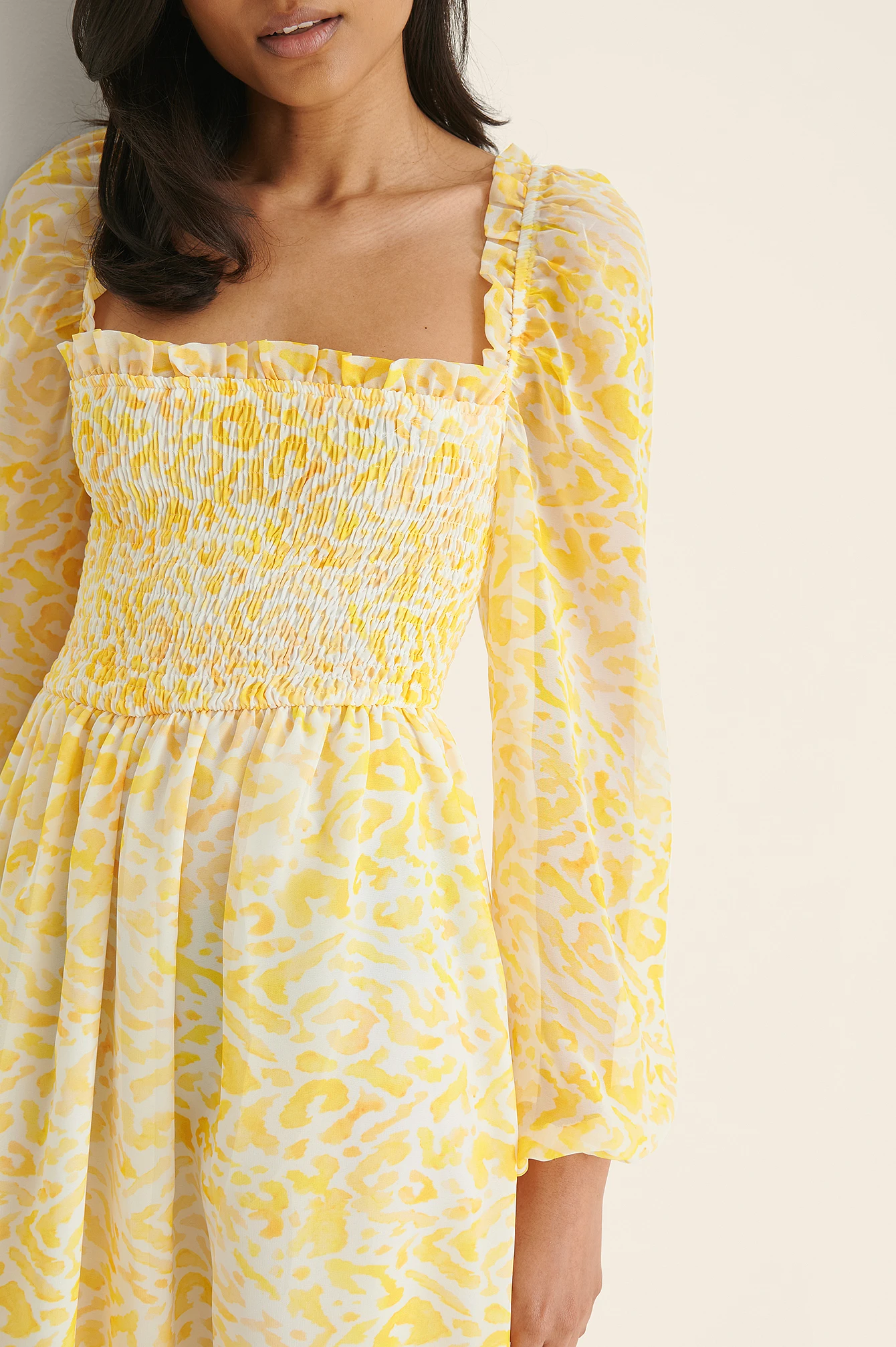 NA-KD Recycled Smocked Balloon Sleeve Maxi Dress 10 NA-KD Recycled Smocked Balloon Sleeve Maxi Dress - Image 8