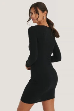 Square Neckline Rib Dress -Na-Kd nakd square neckline rib dress 1100 003416 0002 02k