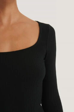 Square Neckline Rib Dress -Na-Kd nakd square neckline rib dress 1100 003416 0002 05g