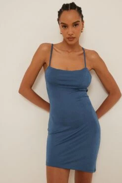 Squared Neck Mini Dress