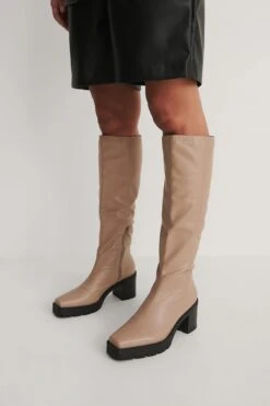 Squared Profile Sole Shaft Boots -Na-Kd nakd squared profile sole shaft boots 1055 000832 0119 02l