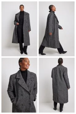 Straight Herringbone Coat