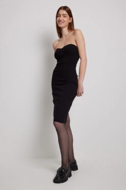 Strapless Tight Midi Dress -Na-Kd nakd strapless tight midi dress 1786 000009 0002 39031