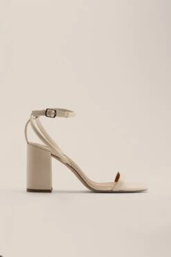 Strappy Ankle Block Heeled Sandals