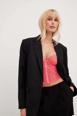 Striped Eyelash Lace Corset -Na-Kd nakd striped eyelash lace corset 1013 001083 0256 1770 1