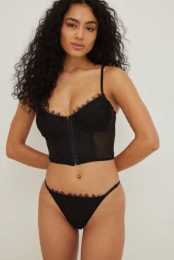 Striped Eyelash Lace Corset -Na-Kd nakd striped eyelsh lace corset 1013 001083 0002 11205 1