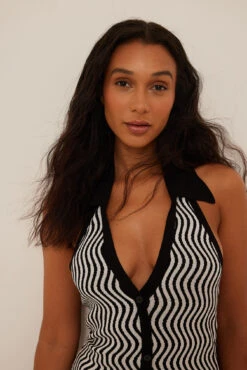 NA-KD Striped Knitted Collar Midi Dress -Na-Kd nakd striped knitted collar midi dress 1100 006106 0041 1806