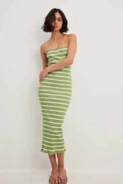 Striped Tube Midi Dress