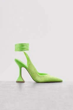 Studded Hourglass Heel Pumps