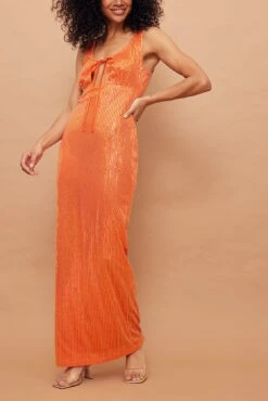 Tie Front Sequin Maxi Dress -Na-Kd nakd tie front sequin maxi dress 1018 009281 0179 35554