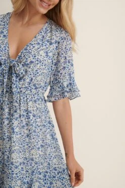 NA-KD Tie Front Sheer Mini Dress -Na-Kd nakd tie front sheer mini dress 1100 004591 0695 05g