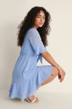 NA-KD Tie Front Sheer Mini Dress -Na-Kd nakd tie front sheer mini dress 1100 004591 0617 01c