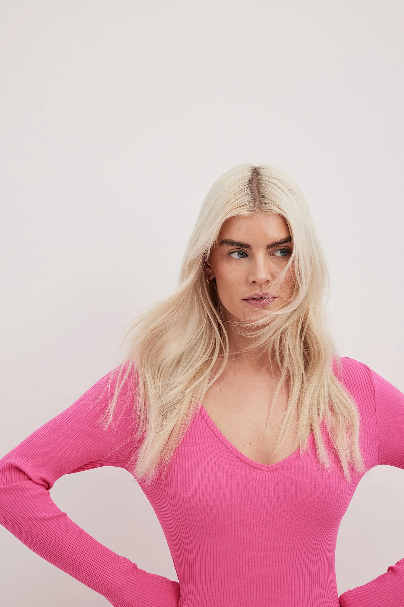 V-Neck Ribbed Midi Dress 18 V-Neck Ribbed Midi Dress - Image 16