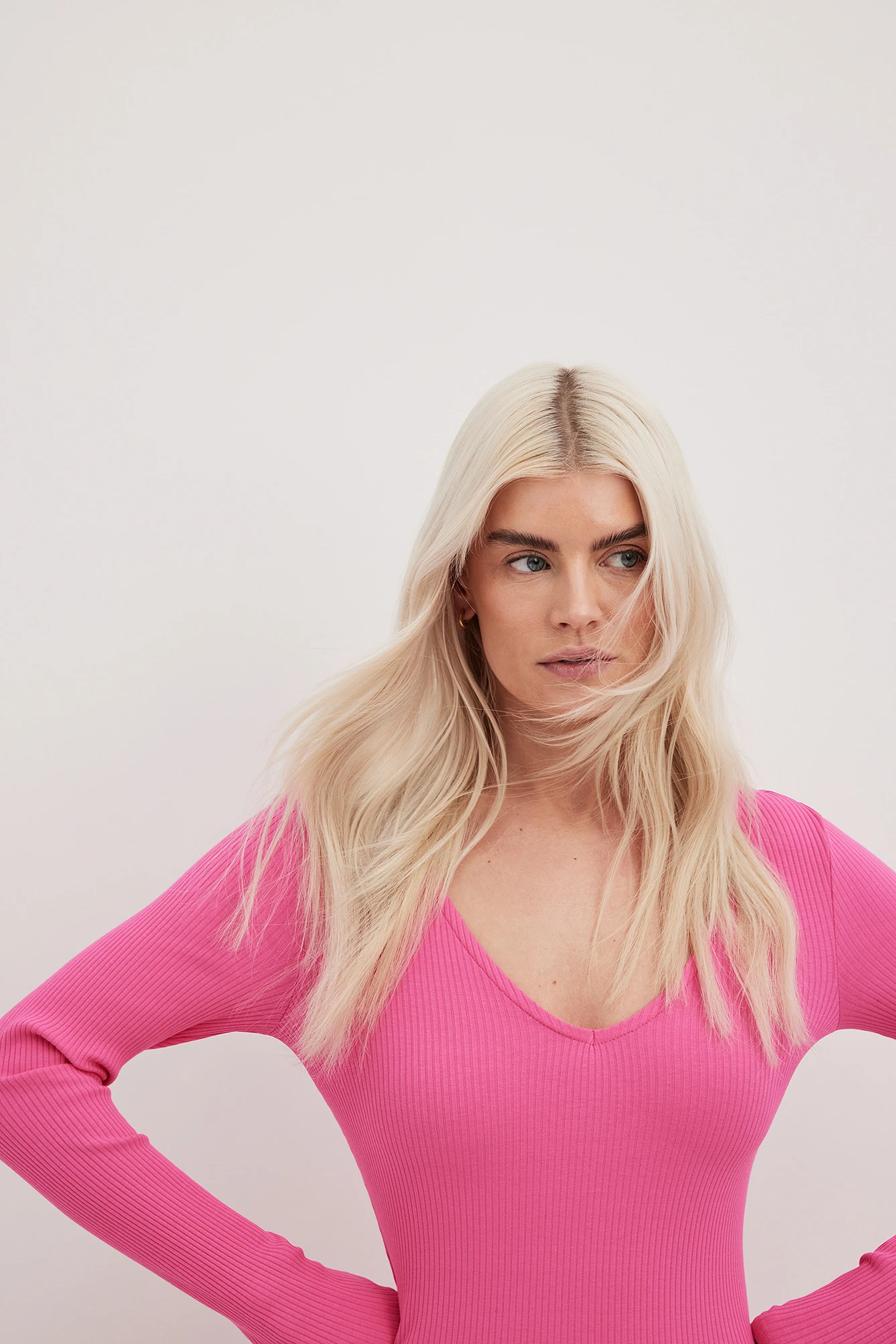 V-Neck Ribbed Midi Dress 18 V-Neck Ribbed Midi Dress - Image 16