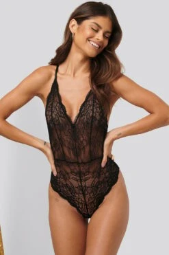 V-neck Lace Bodysuit