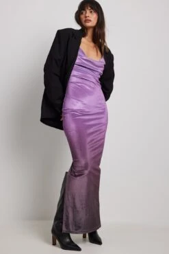 Waterfall Velvet Maxi Dress