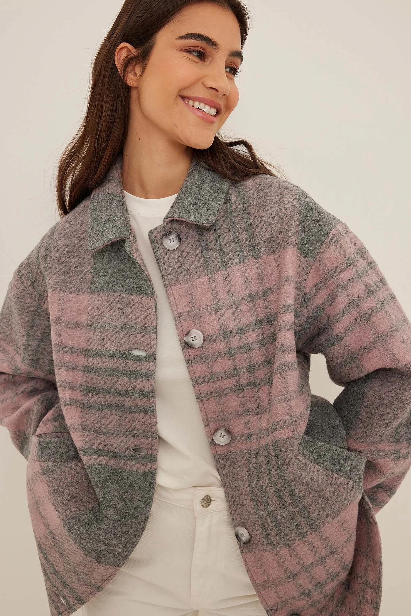 Wool Blend Checked Jacket 3 Wool Blend Checked Jacket