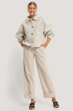 NA-KD Wool Blend Oversized Short Jacket -Na-Kd nakd wool blend oversized short jacket 1100 003139 0008 01c