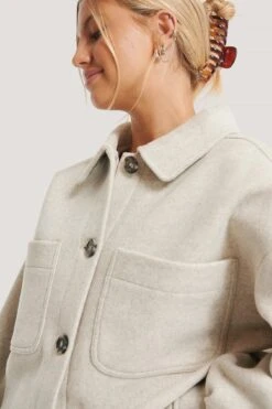 NA-KD Wool Blend Oversized Short Jacket -Na-Kd nakd wool blend oversized short jacket 1100 003139 0008 04g