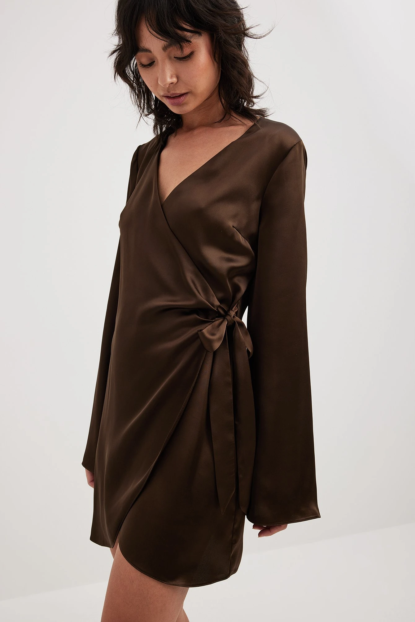 NA-KD Wrap Satin Dress 7 NA-KD Wrap Satin Dress - Image 5