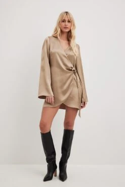 NA-KD Wrap Satin Dress 16 NA-KD Wrap Satin Dress -Na-Kd nakd wrap satin dress 1100 006848 0668 30959