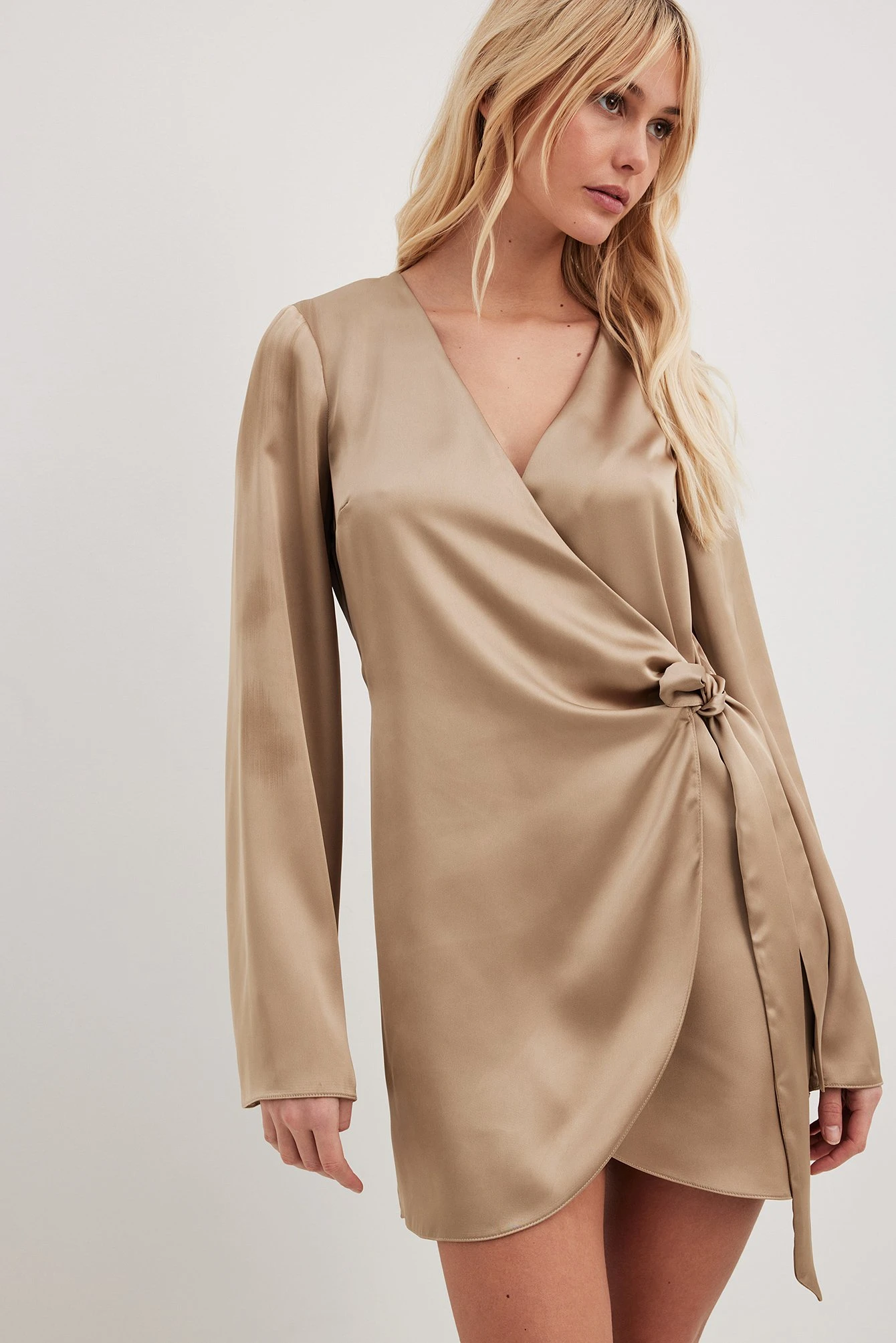 NA-KD Wrap Satin Dress 3 NA-KD Wrap Satin Dress