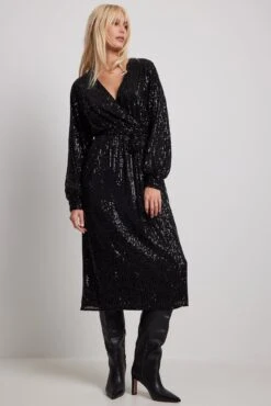 Wrap Sequin Dress -Na-Kd nakd wrap sequin dress 1017 002012 0002 0711