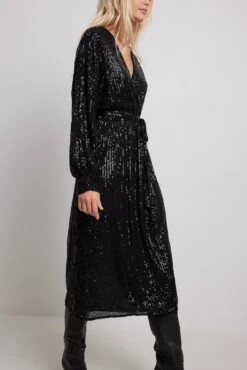 Wrap Sequin Dress -Na-Kd nakd wrap sequin dress 1017 002012 0002 0726