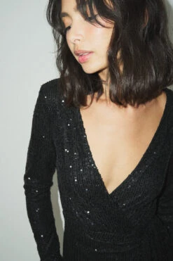 Wrap Sequin Mini Dress
