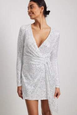 Wrap Sequin Mini Dress -Na-Kd nakd wrap sequin mini dress 1017 001872 0014 0688