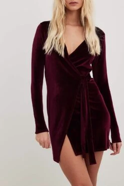 Wrap Velvet Mini Dress -Na-Kd nakd wrap velvet mini dress 1017 002186 0212 14826 1