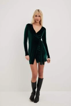 Wrap Velvet Mini Dress -Na-Kd nakd wrap velvet mini dress 1017 002186 0570 14789 1