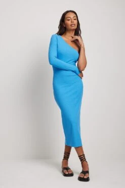 One Sleeve Ribbed Midi Dress -Na-Kd one sleeve ribbed midi dress 1100 006632 00033255 1