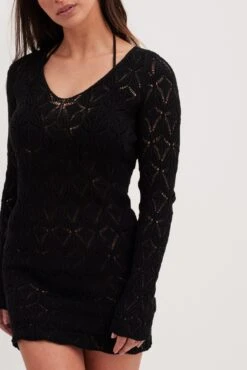 Open Back Crochet Mini Dress -Na-Kd open back crochet mini dress 1710 000003 0002 18700