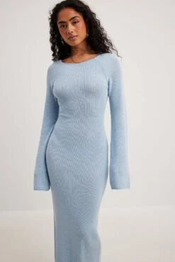 NA-KD Open Back Lace Detail Knitted Maxi Dress -Na-Kd open back lace detail knitted maxi dress 1100 006235 0003 16428