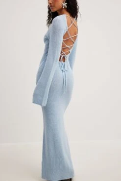 NA-KD Open Back Lace Detail Knitted Maxi Dress -Na-Kd open back lace detail knitted maxi dress 1100 006235 0003 16442 1