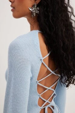 NA-KD Open Back Lace Detail Knitted Maxi Dress -Na-Kd open back lace detail knitted maxi dress 1100 006235 0003 16463 1