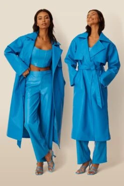 Oversized PU Trenccoat -Na-Kd oversized pu trenccoat 1736 000302 0003 09