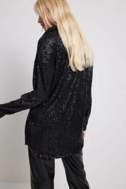 Oversized Sequin Shirt Dress -Na-Kd oversized sequin shirt dress 1017 001565 000212996