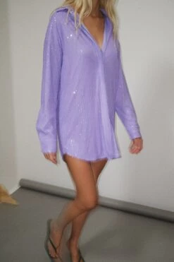 Oversized Sequin Shirt Dress -Na-Kd oversized sequin shirt dress 1017 001565 0208 2551