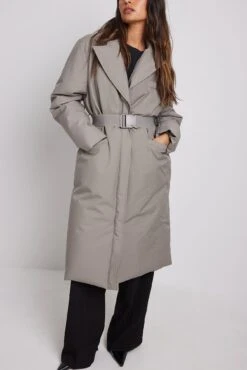 NA-KD Padded Belted Long Blazer -Na-Kd padded belted long blazer 1018 009752 011915794