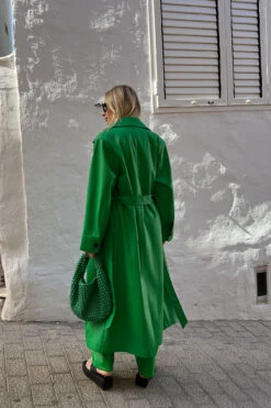 Padded Shoulder Pu Trench -Na-Kd padded shoulder pu trench 1018 009104 0010 01