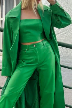 Padded Shoulder Pu Trench -Na-Kd padded shoulder pu trench 1018 009104 0010 08