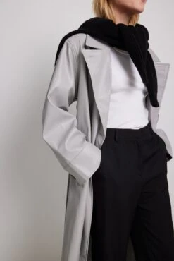 Padded Shoulder Pu Trench -Na-Kd padded shoulder pu trtench 1018 009104 0008 balaclava straps detail 1015 004740 0002 27992