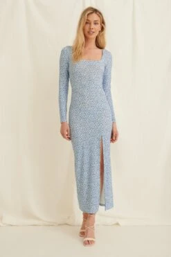 High Slit Midi Dress -Na-Kd pamela recycled high slit midi dress 1659 000040 9358 01c