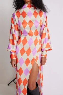 Printed Satin Dress -Na-Kd printed satin dress 1633 000039 43190719