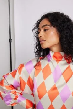 Printed Satin Dress -Na-Kd printed satin dress 1633 000039 43190747