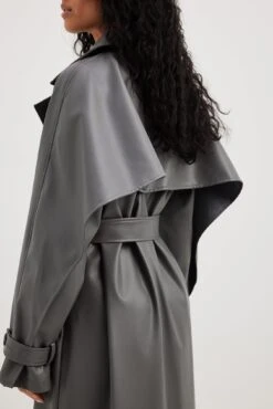 PU Detailed Trenchcoat -Na-Kd pu detailed trenchcoat 1791 000009 0008 21834